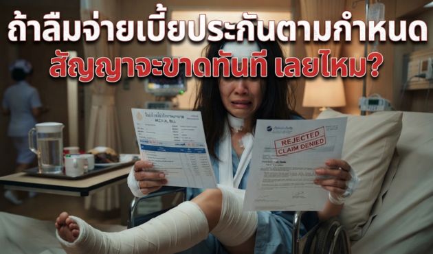 ถ้าลืมจ่ายเบี้ยประกันตามกำหนด สัญญาจะขาดทันทีเลยไหม?