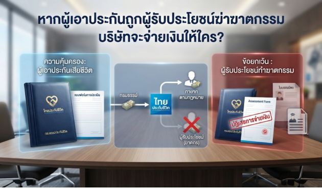 หากผู้เอาประกันถูกผู้รับประโยชน์ฆ่าฆาตกรรม บริษัทจะจ่ายเงินให้ใคร?